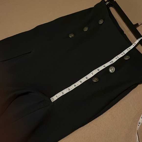 MAEVE by ANTHROPOLOGIE Dual Split Button Dark Navy Midi skirt - 6 - Picture 12 of 12